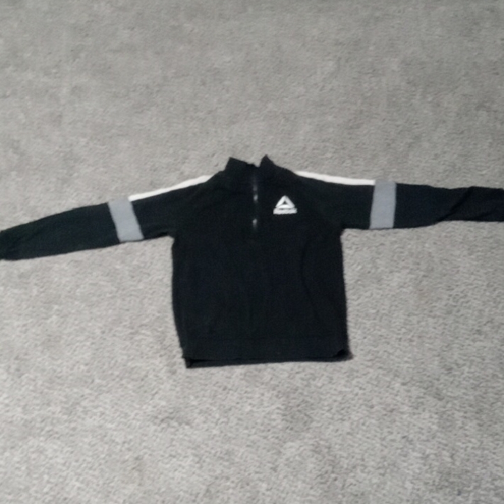 Reebok Men's Black and White Zip-Up Sweater